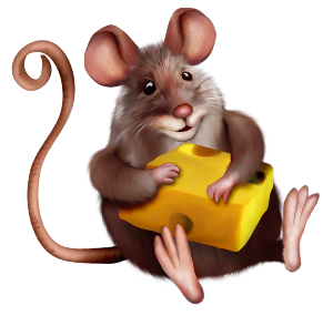 a mouse with cheese